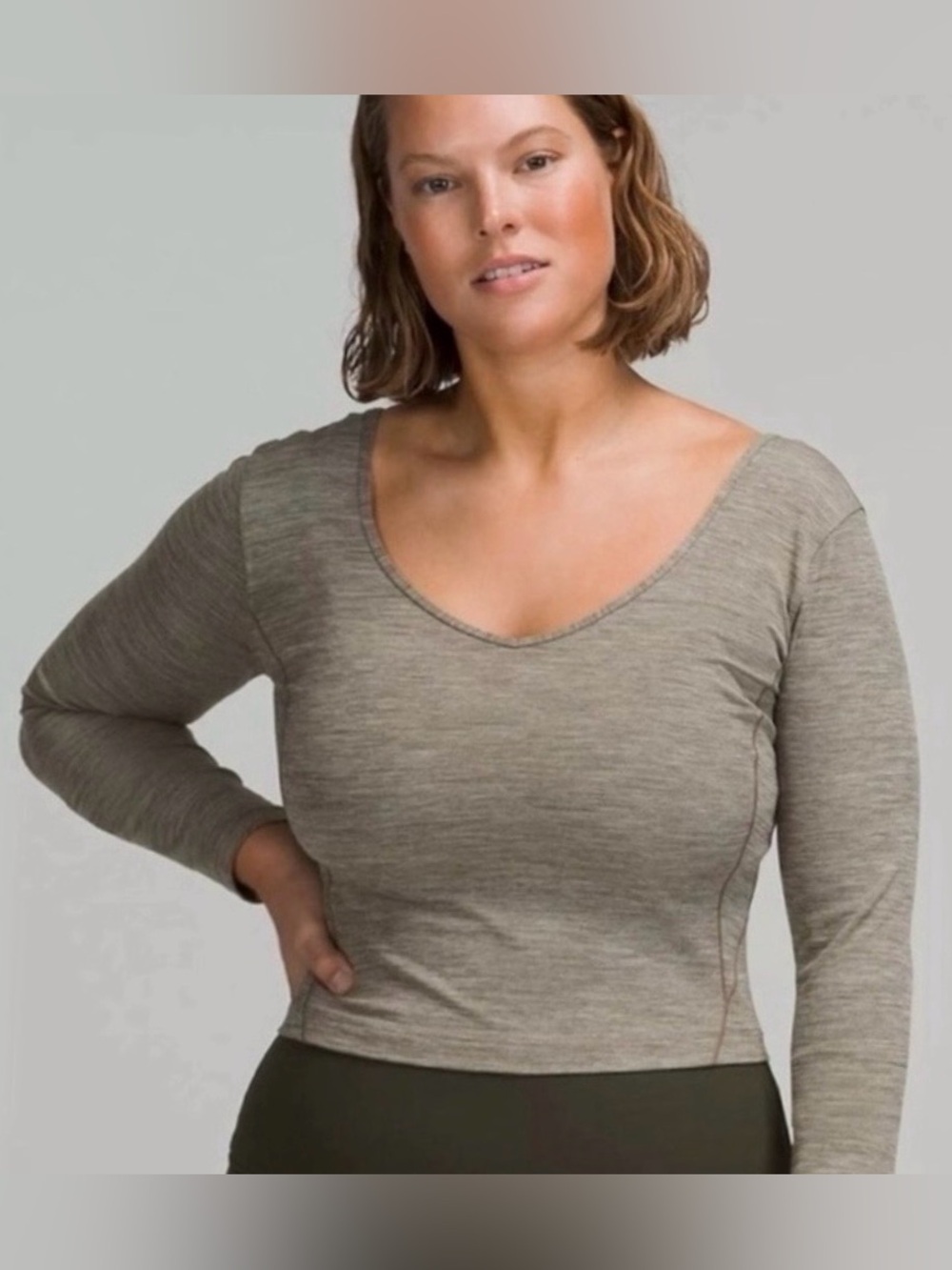 NWOT Lululemon Align Long SleeveTee in Heathered Rover, Size 8